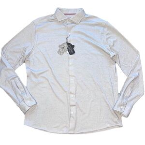 Visconti Black Long Sleeve Grey Collar Button Up Shirt Men’s Large NWT